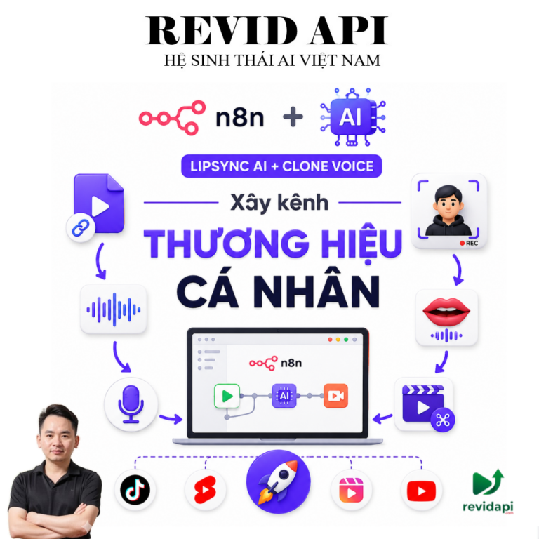 Workflow n8n Lipsync AI + Clone Voice | Xây Kênh Thương Hiệu Tự Động